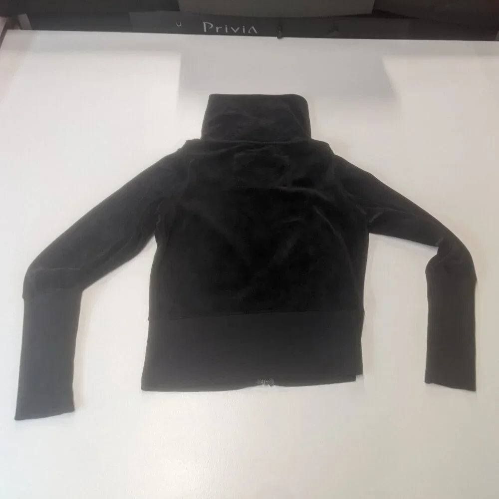 Twisted Heart Black Velour Zippered Jacket Size *Small - Picture 10 of 15